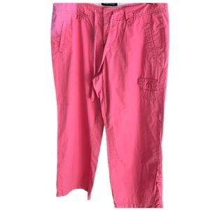 Moda International by VS size 10 coral wide leg cropped pant with roll at hem